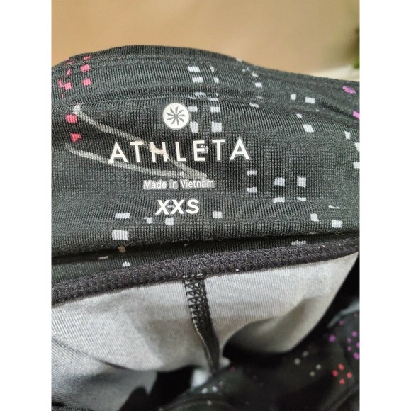 Athleta Women's Black Polyester Pull On Comfort Waist Athleticwear Leggings 2XS - Picture 9 of 11